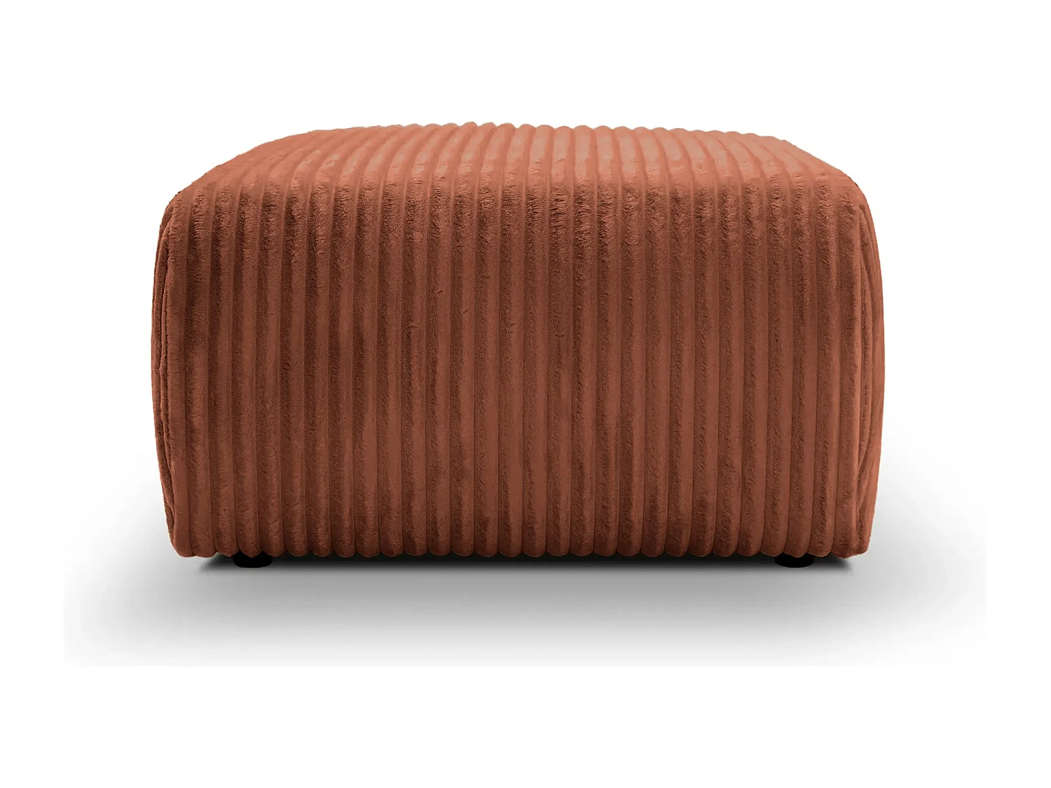 ELIO - Pouf velours côtelé - Terracotta