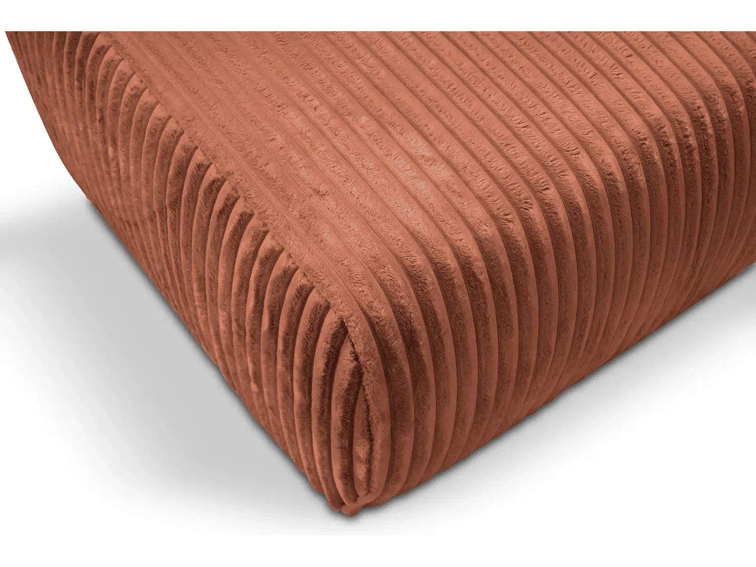ELIO - Pouf velours côtelé - Terracotta