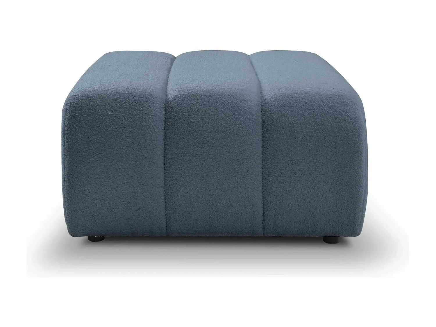 CELESTE - Pouf en tissu bouclette Bleu 75x82x41