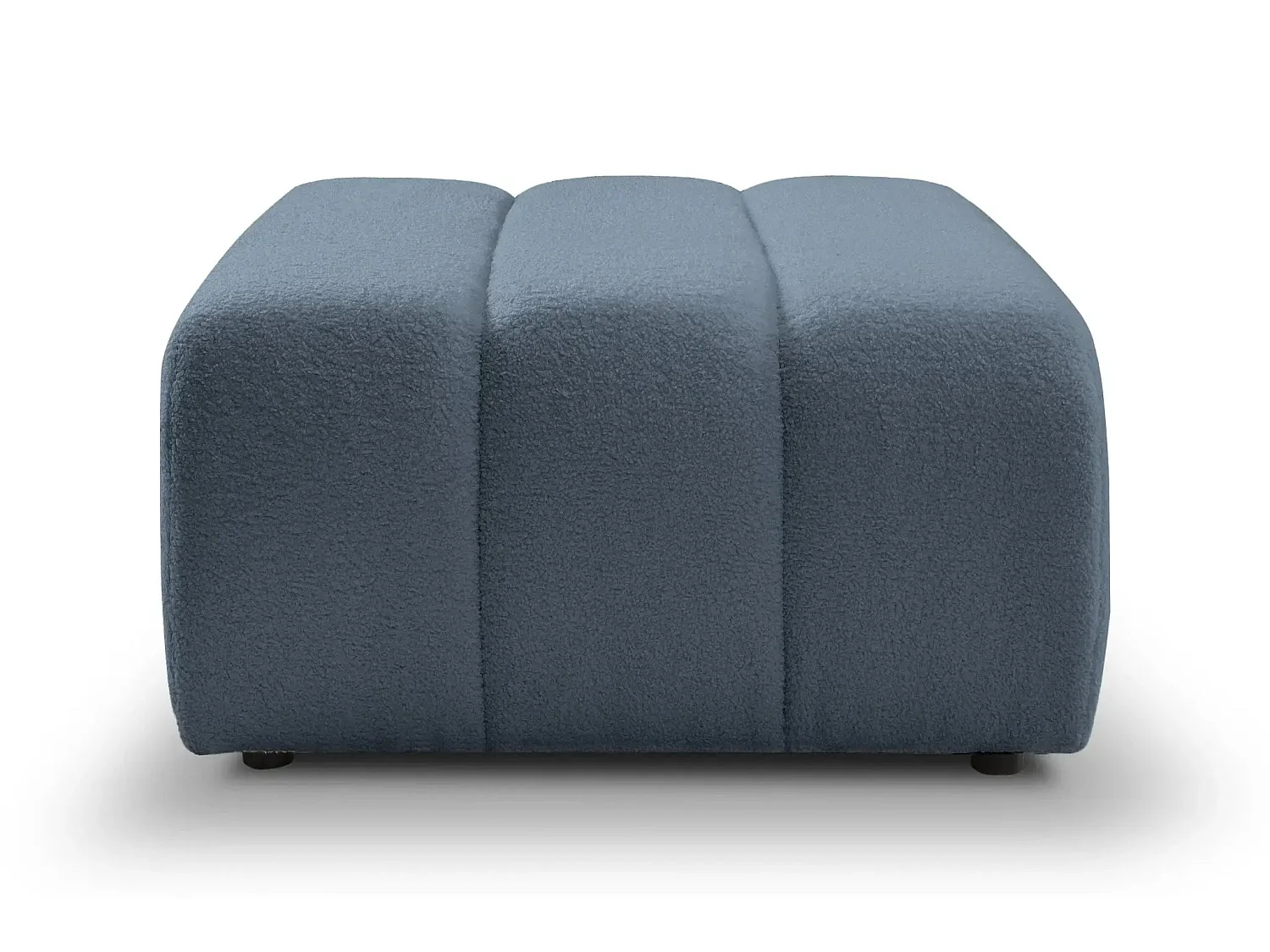 CELESTE - Pouf en tissu bouclette Bleu 75x82x41