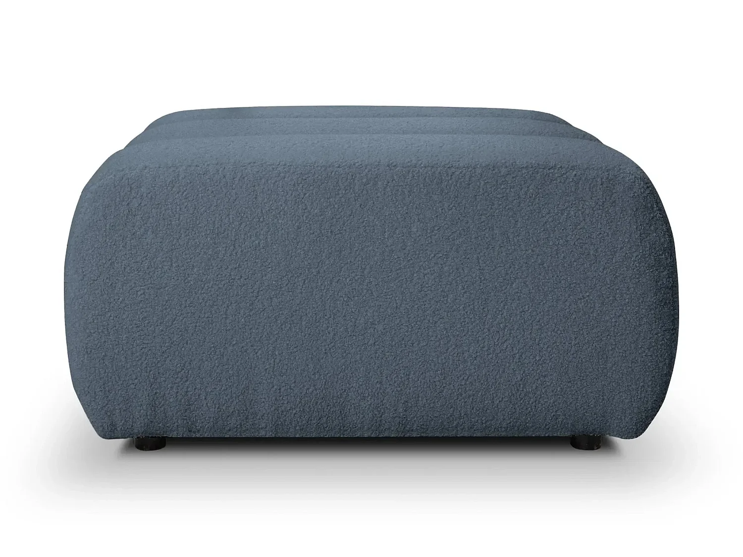 CELESTE - Pouf en tissu bouclette Bleu 75x82x41