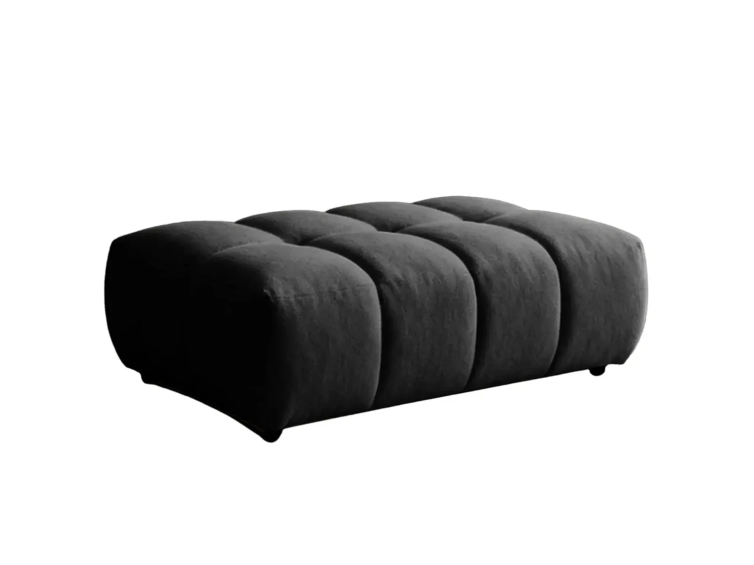 ALEXIA - Pouf en tissu bouclette Noir 120x60x40