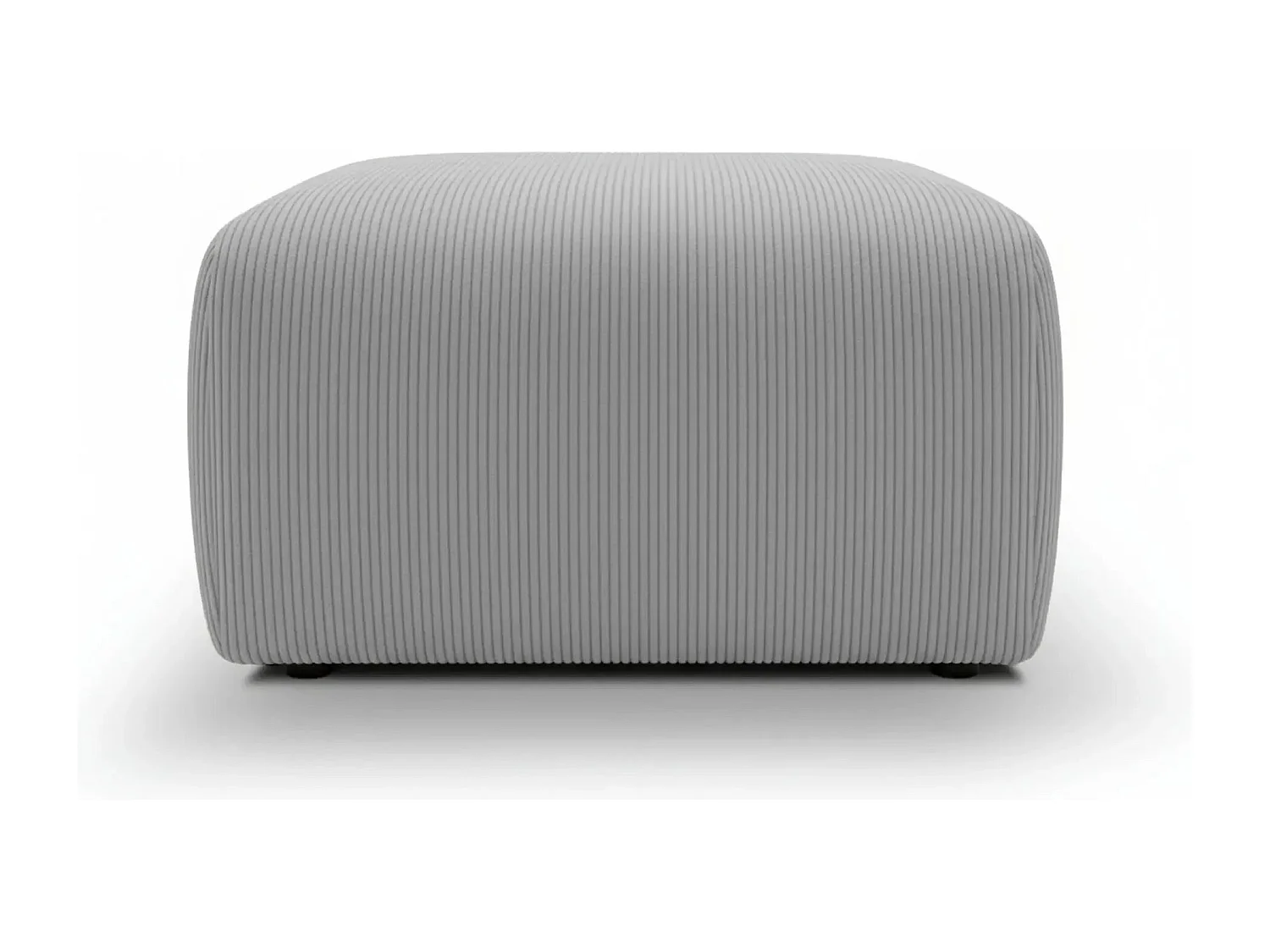 ELIO - Pouf en petit velours côtelé Gris clair 74x74x41