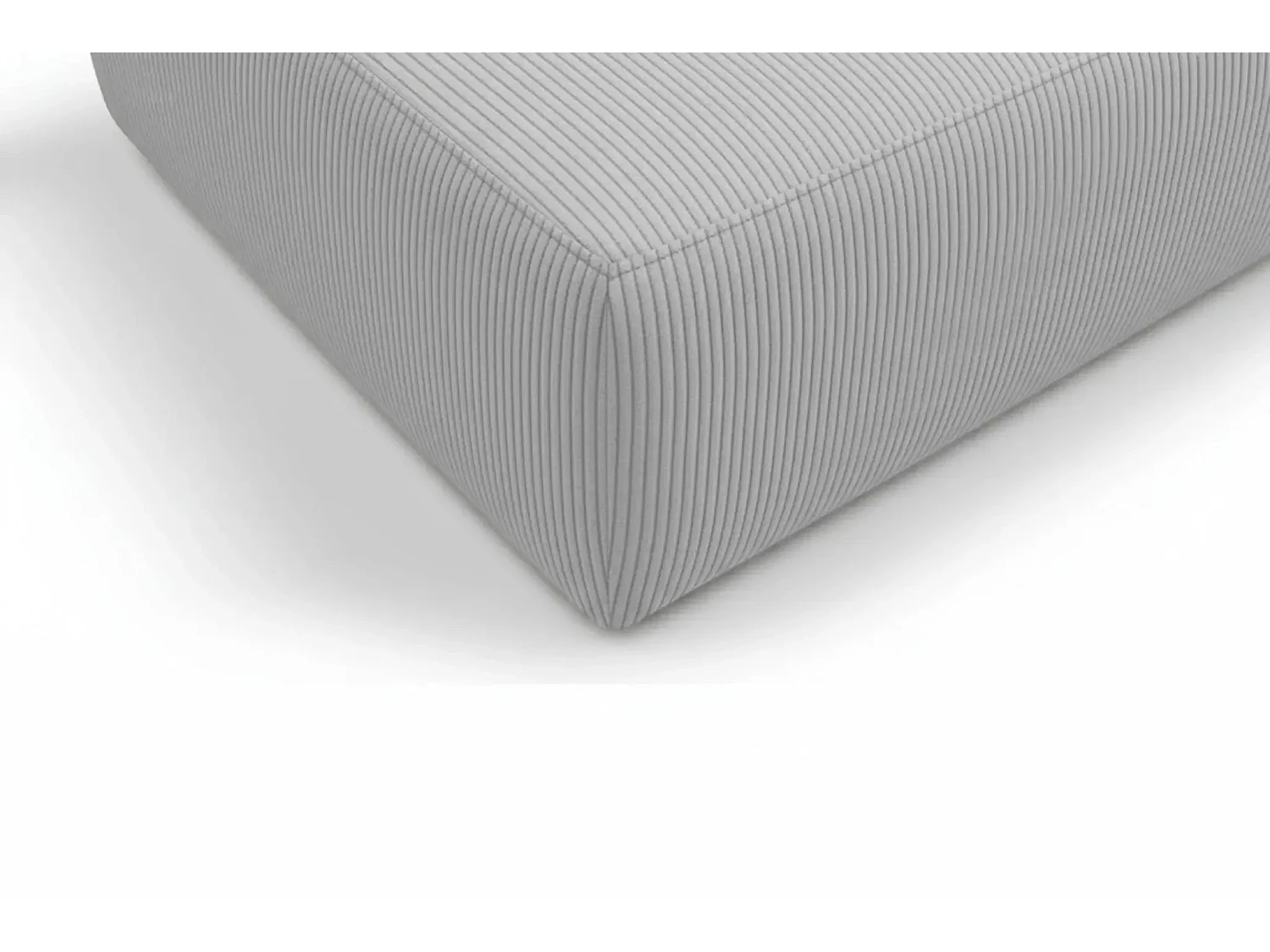 ELIO - Pouf en petit velours côtelé Gris clair 74x74x41