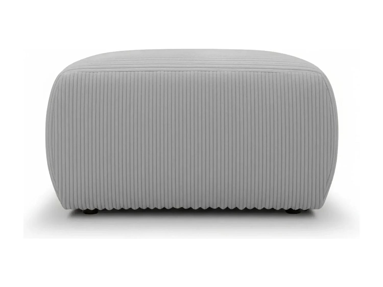 ELIO - Pouf en petit velours côtelé Gris clair 74x74x41