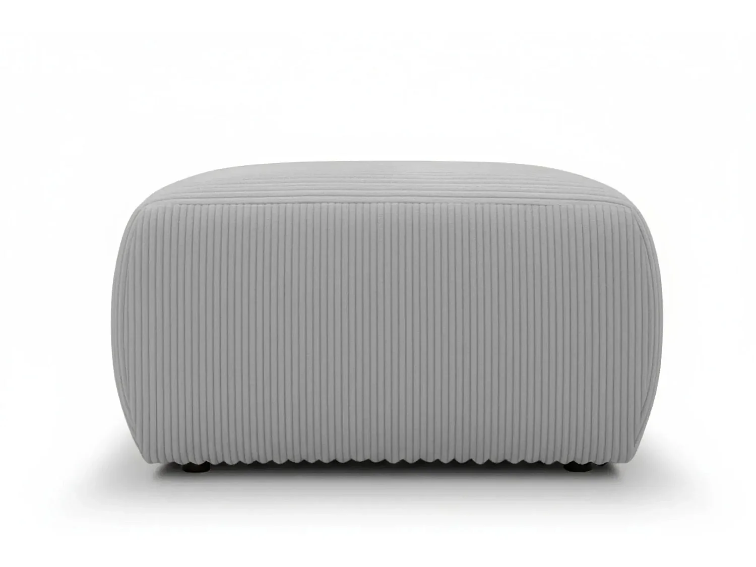 ELIO - Pouf en petit velours côtelé Gris clair 74x74x41