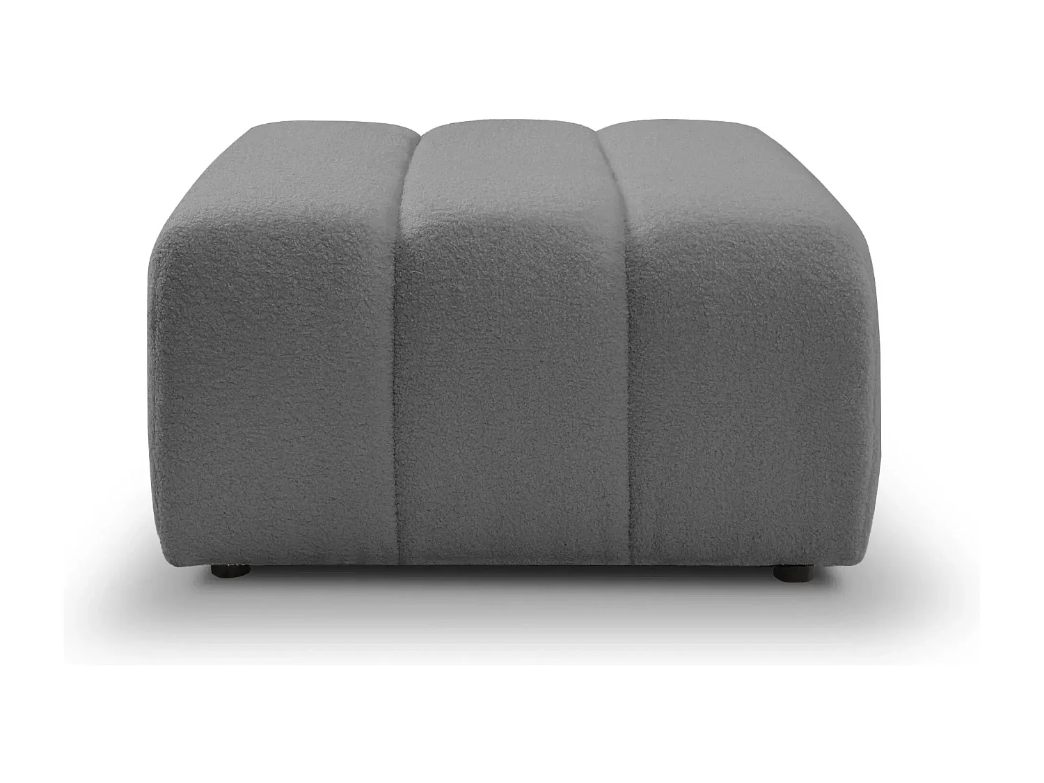 CELESTE - Pouf en tissu bouclette Gris 75x82x41