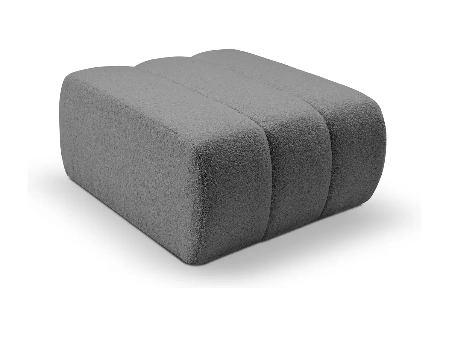 CELESTE - Pouf en tissu bouclette Gris 75x82x41