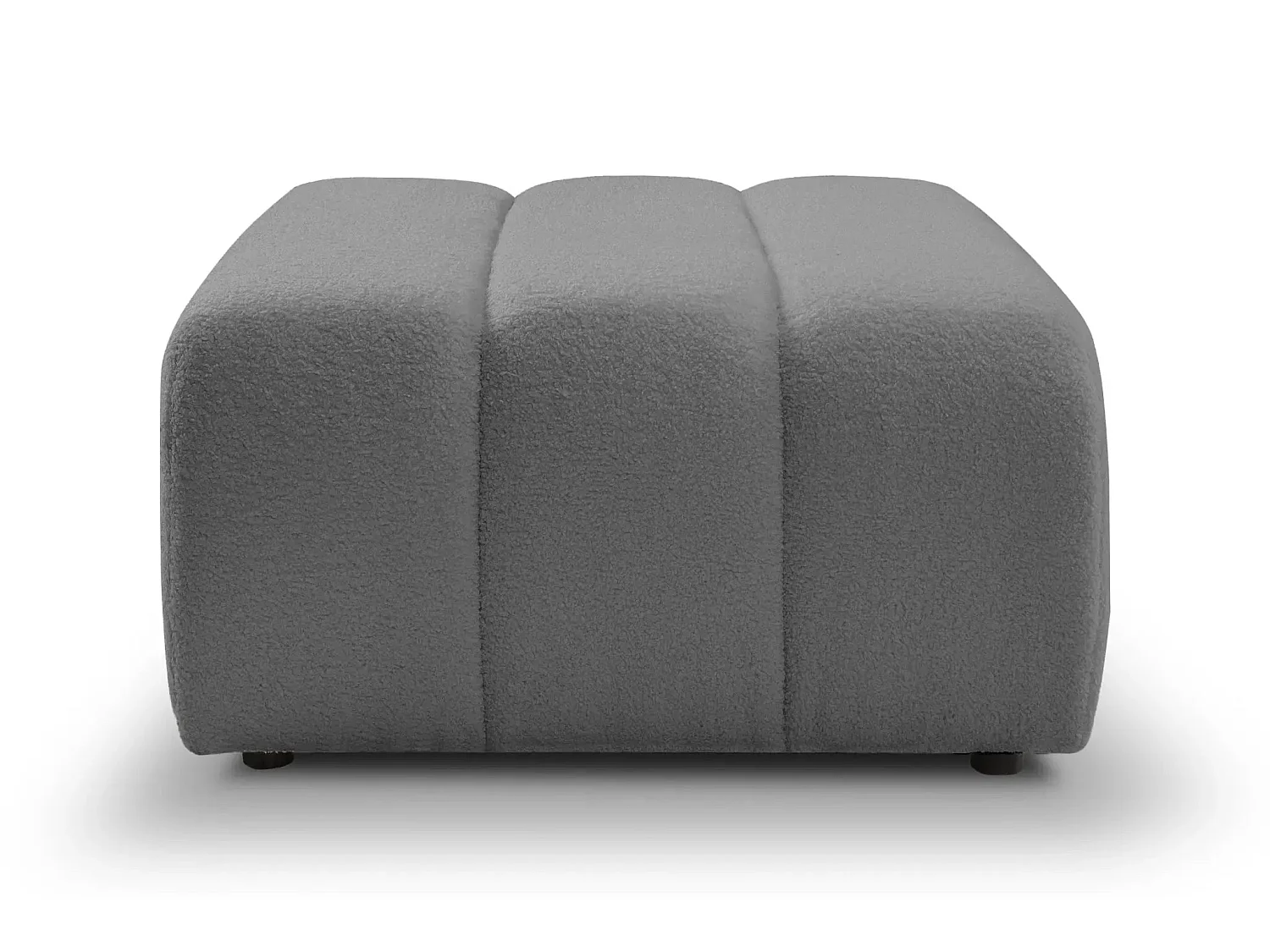 CELESTE - Pouf en tissu bouclette Gris 75x82x41