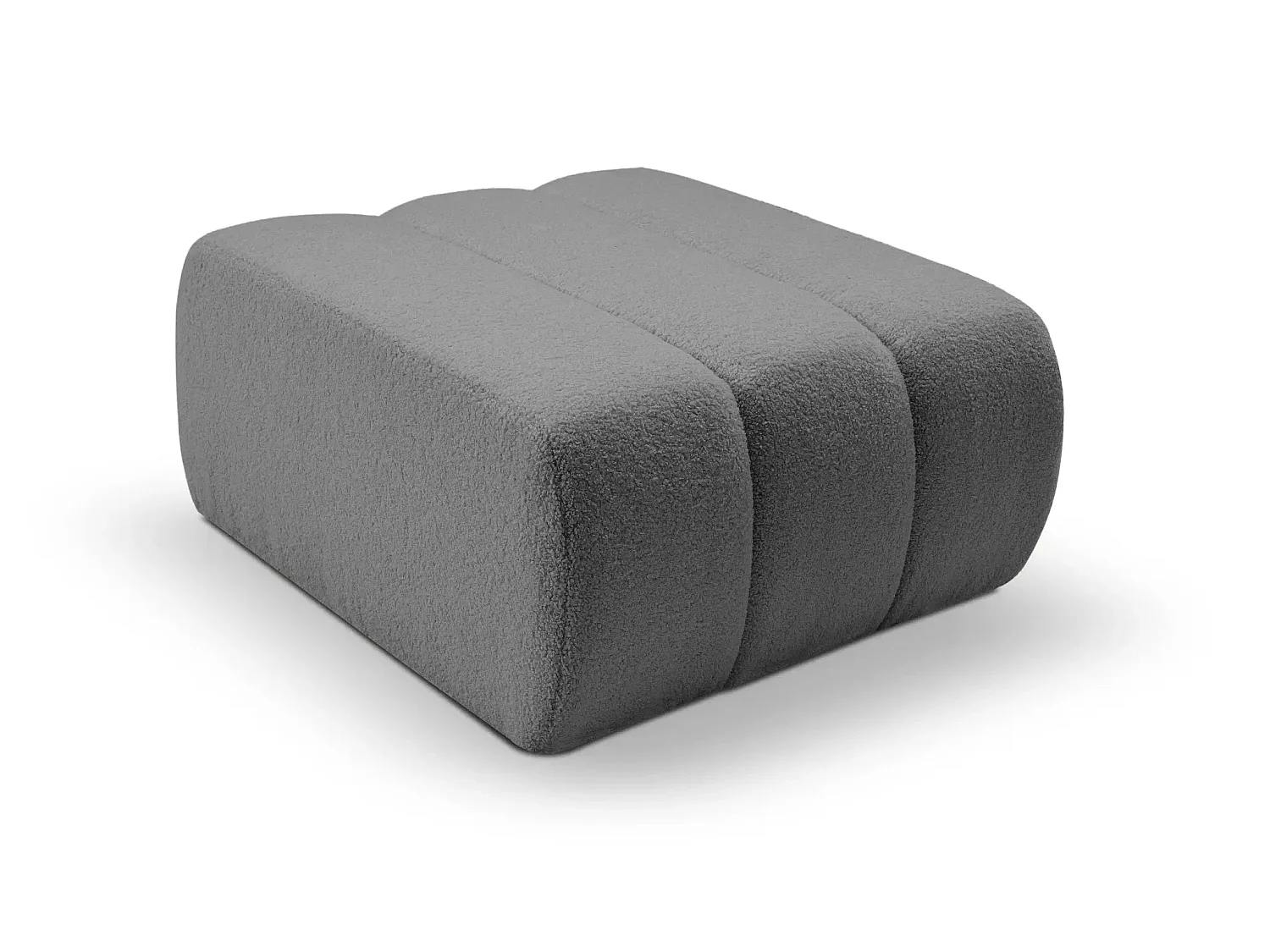 CELESTE - Pouf en tissu bouclette Gris 75x82x41