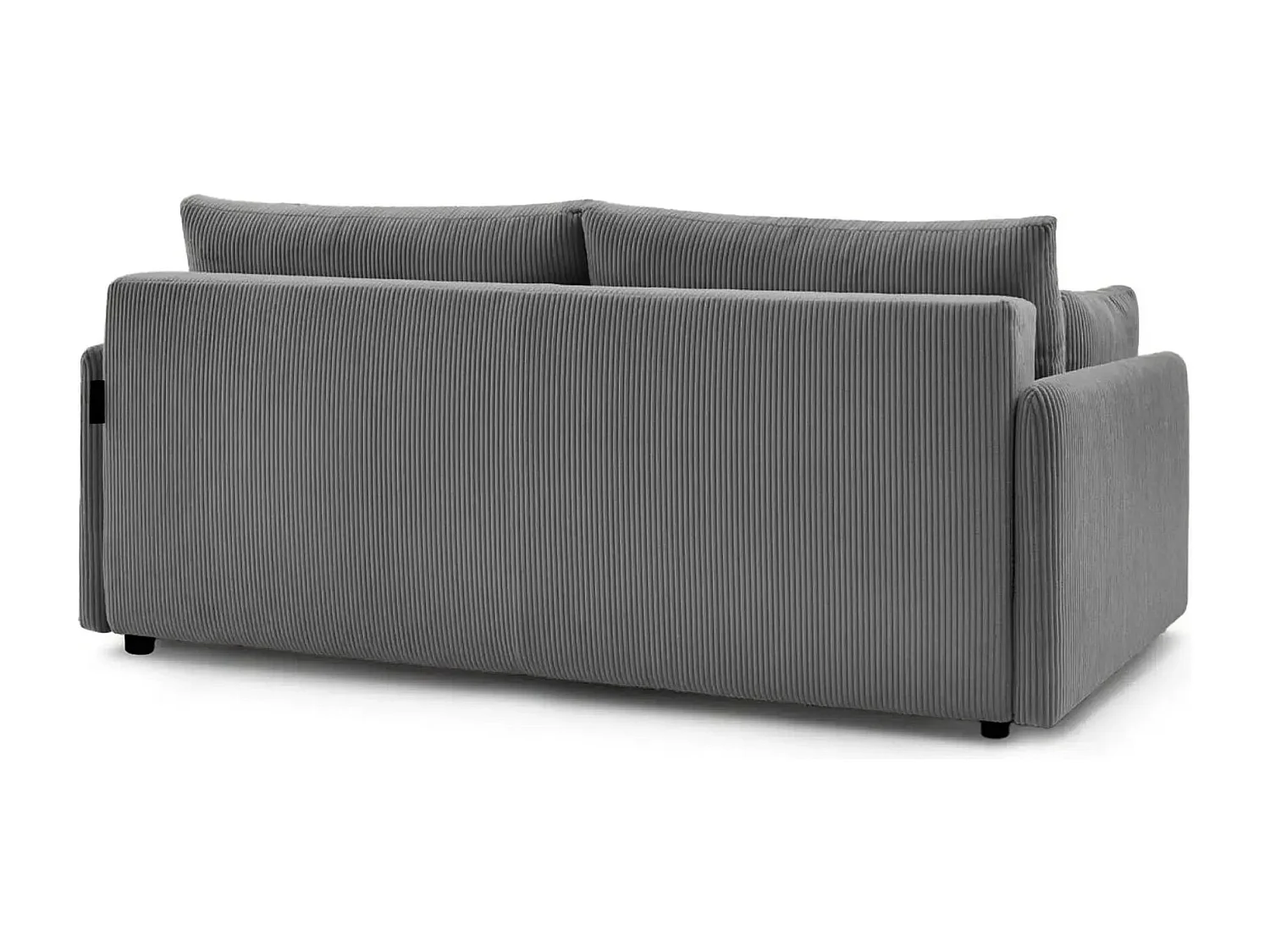 AXELLE - Canapé droit convertible velours côtelé 2 places - Gris foncé