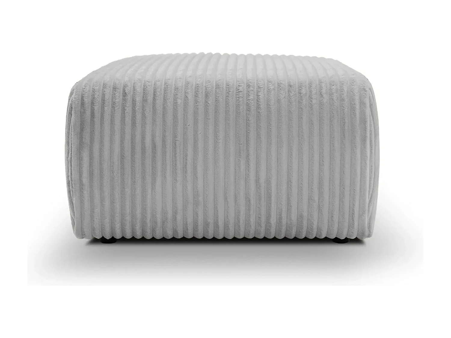 ELIO - Pouf velours côtelé - Gris clair