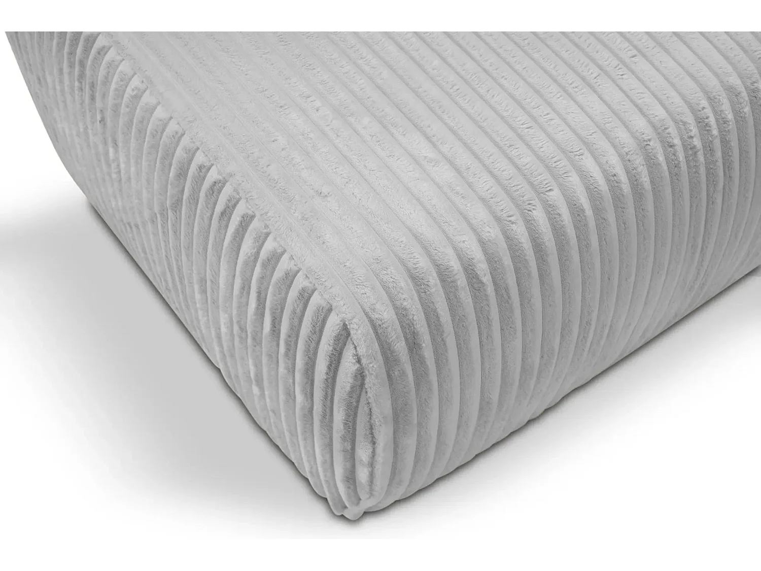 ELIO - Pouf velours côtelé - Gris clair