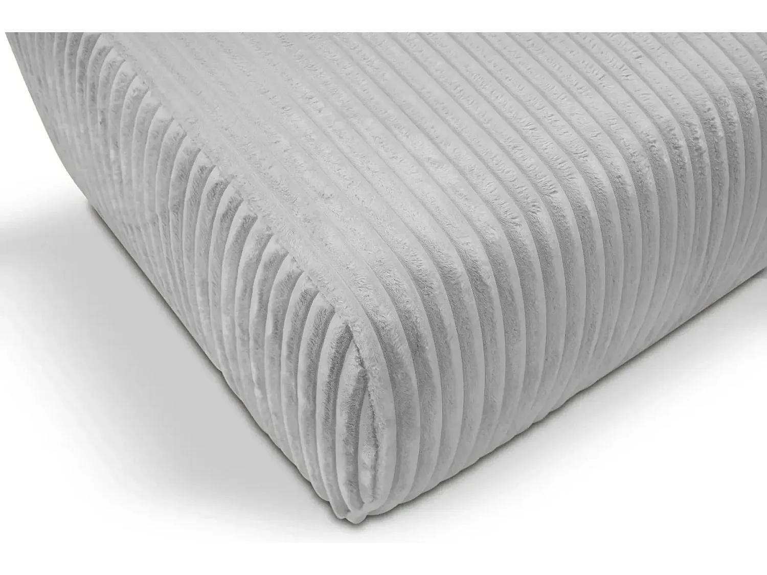 ELIO - Pouf en velours côtelé Gris clair 74x74x41