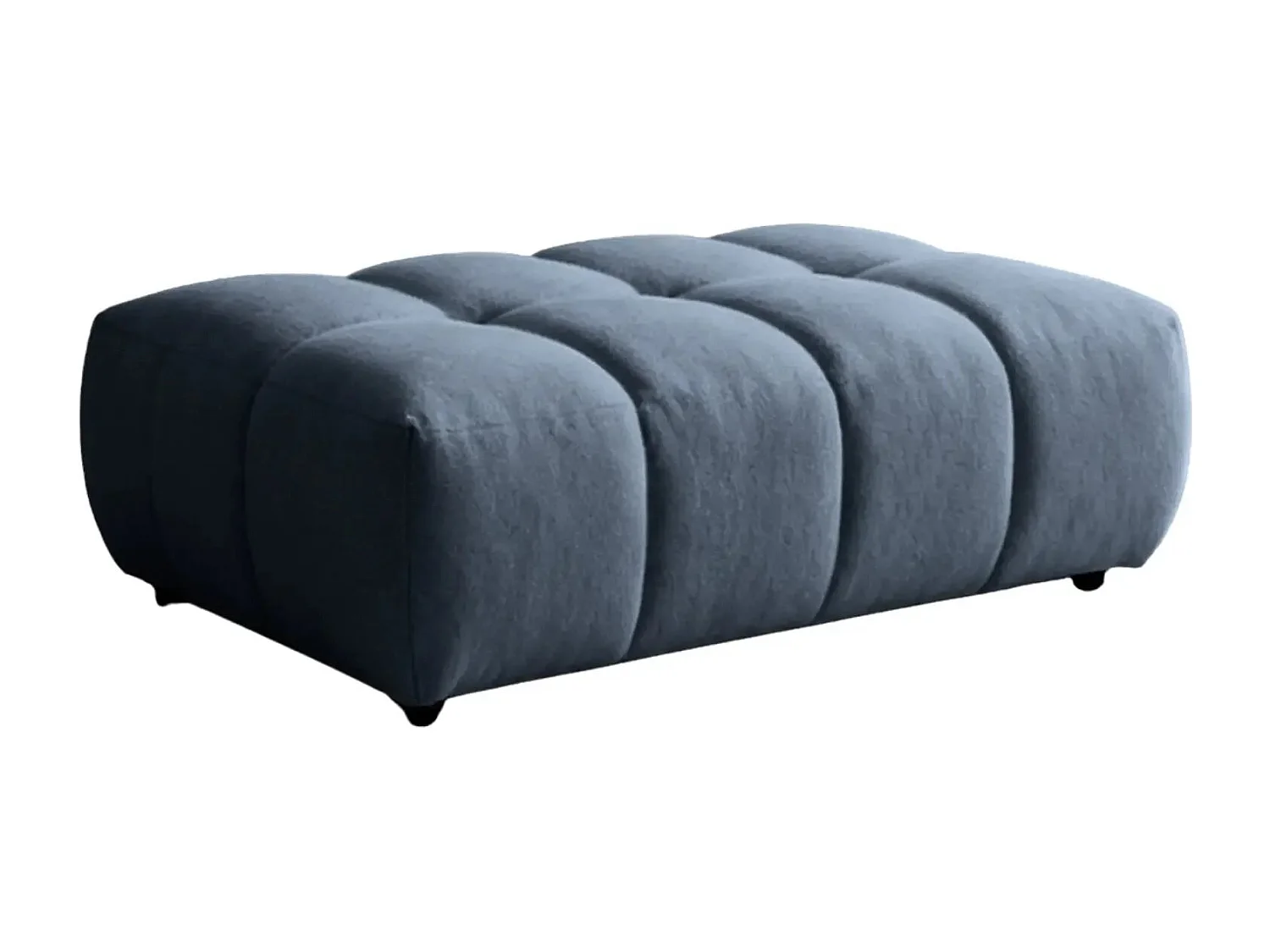 ALEXIA - Pouf en tissu bouclette Bleu 120x60x40