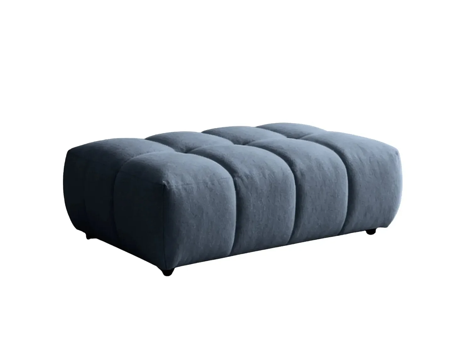 ALEXIA - Pouf en tissu bouclette Bleu 120x60x40