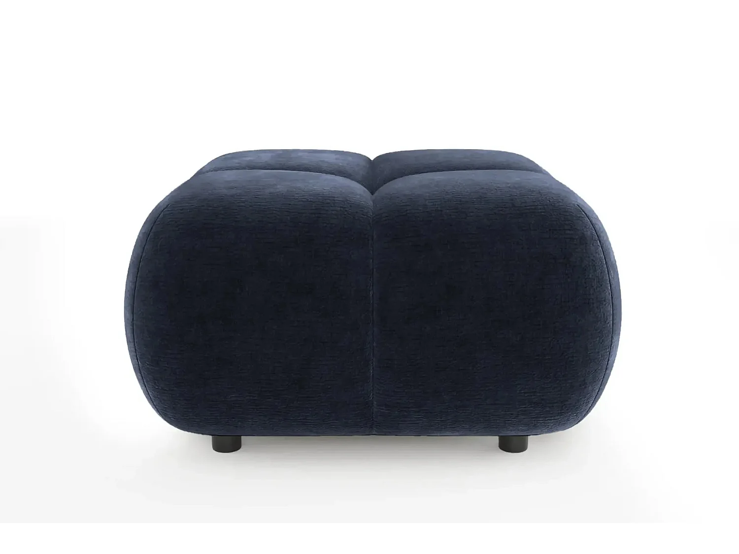 CONSTANCE - Pouf en tissu chenille Bleu 72x72x43.5