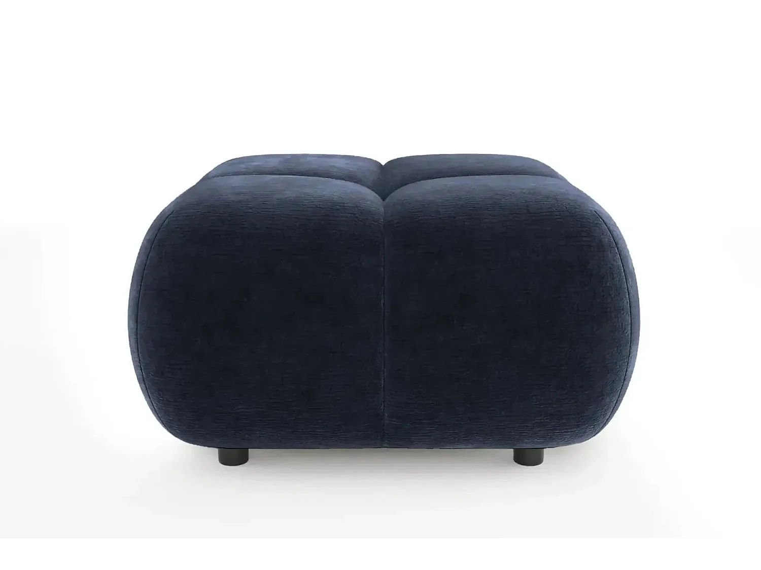 CONSTANCE - Pouf en tissu chenille Bleu 72x72x43.5