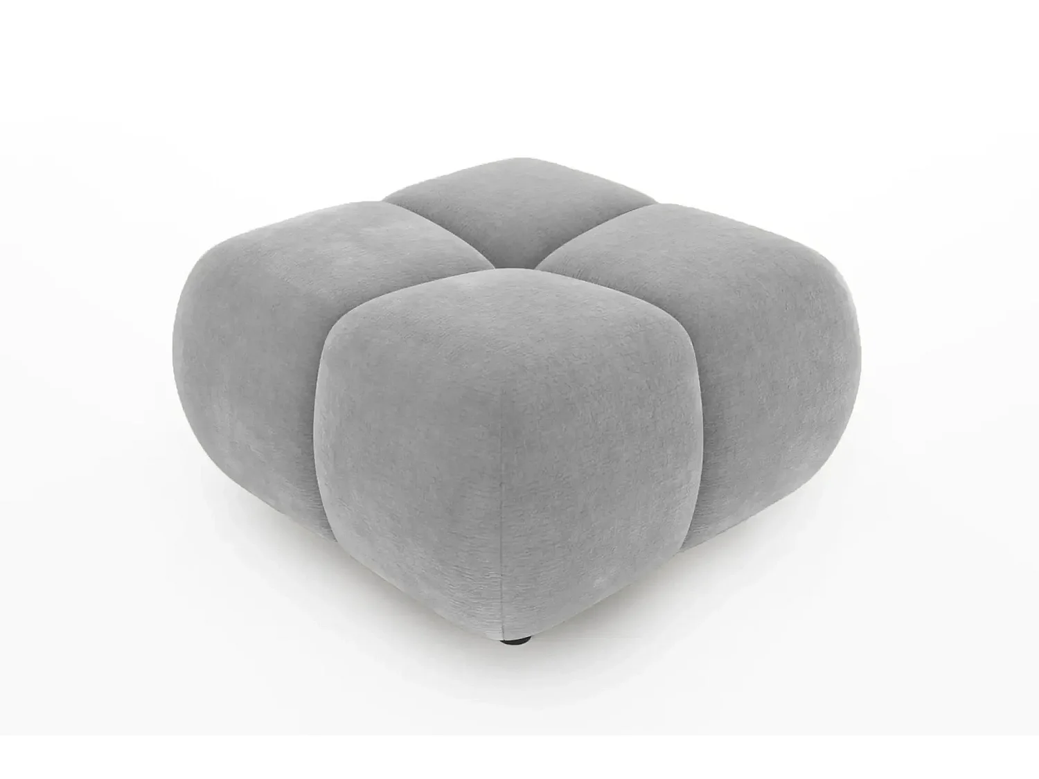 CONSTANCE - Pouf en tissu chenille Gris clair 72x72x43.5