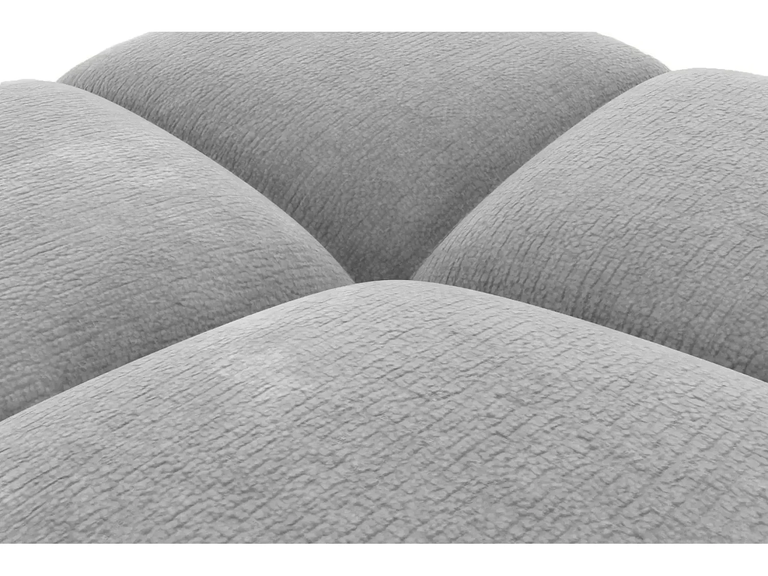 CONSTANCE - Pouf en tissu chenille Gris clair 72x72x43.5