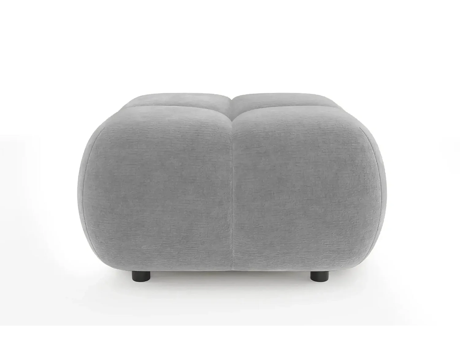 CONSTANCE - Pouf en tissu chenille Gris clair 72x72x43.5