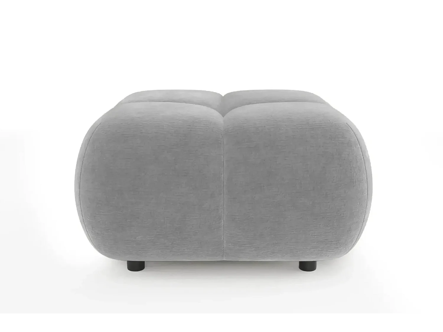 CONSTANCE - Pouf en tissu chenille Gris clair 72x72x43.5