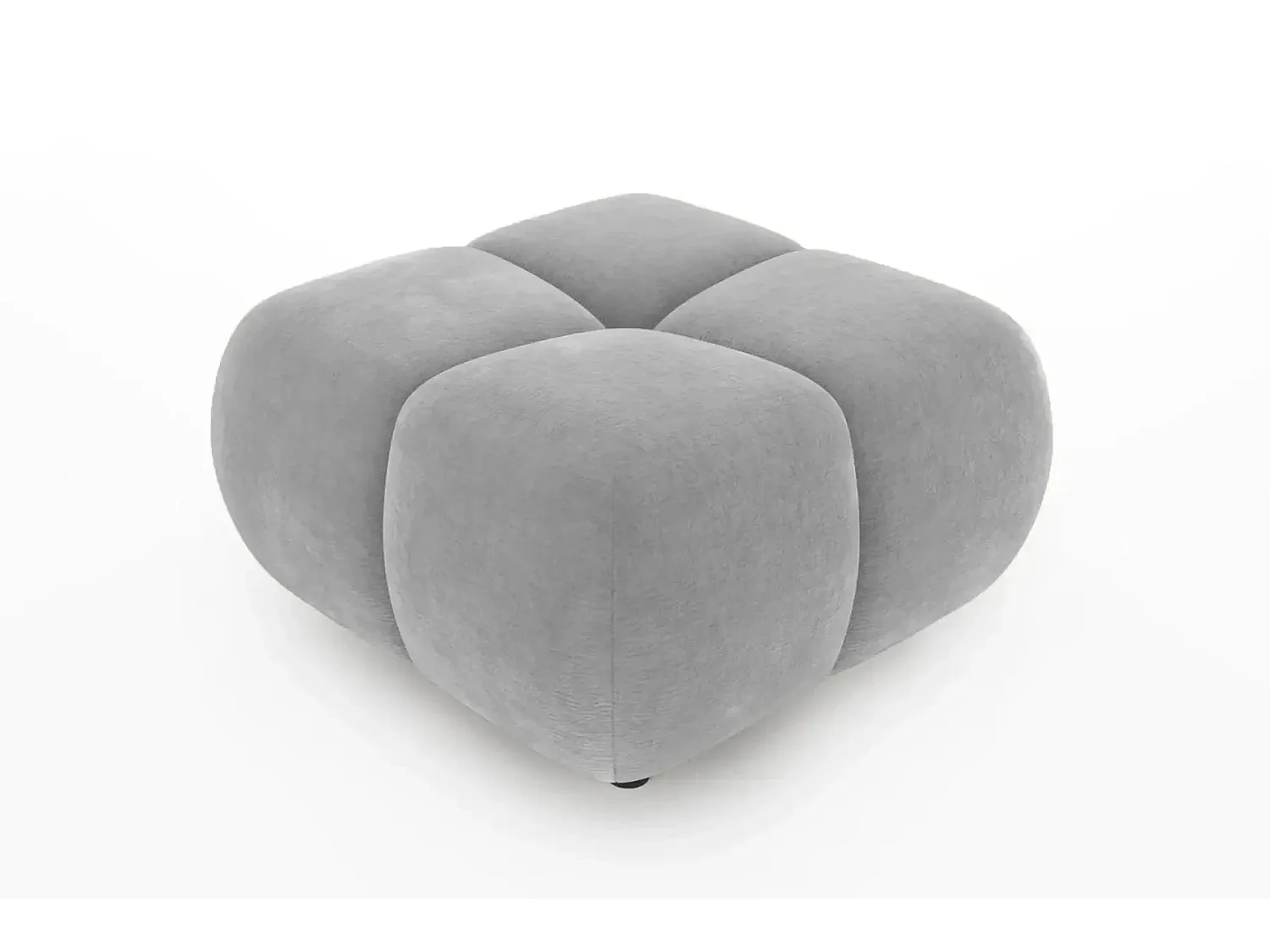CONSTANCE - Pouf en tissu chenille Gris clair 72x72x43.5
