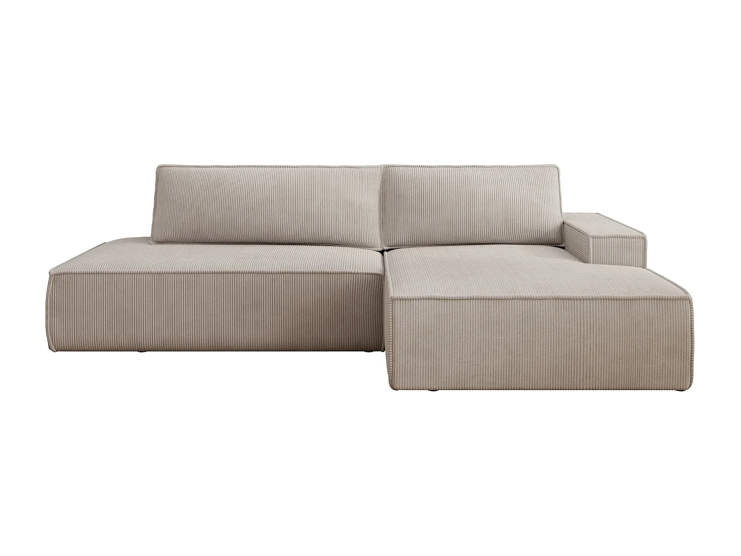 JADE - d'angle convertible velours côtelé - Beige - Gauche