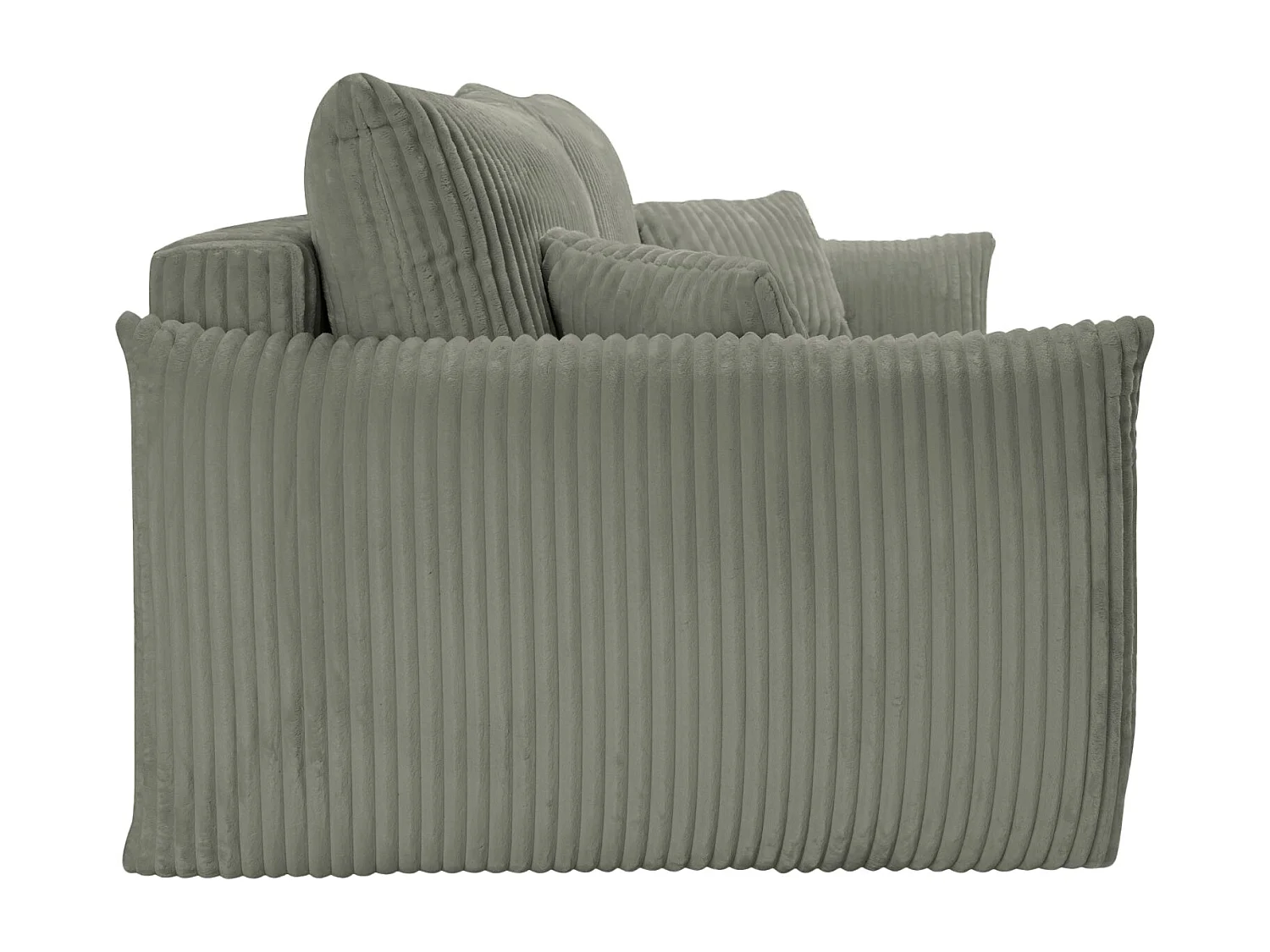 ELIO - Canapé droit convertible gros velours côtelé - Vert