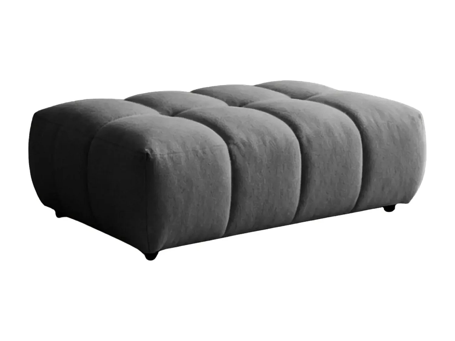ALEXIA - Pouf en tissu bouclette Gris foncé 120x60x40