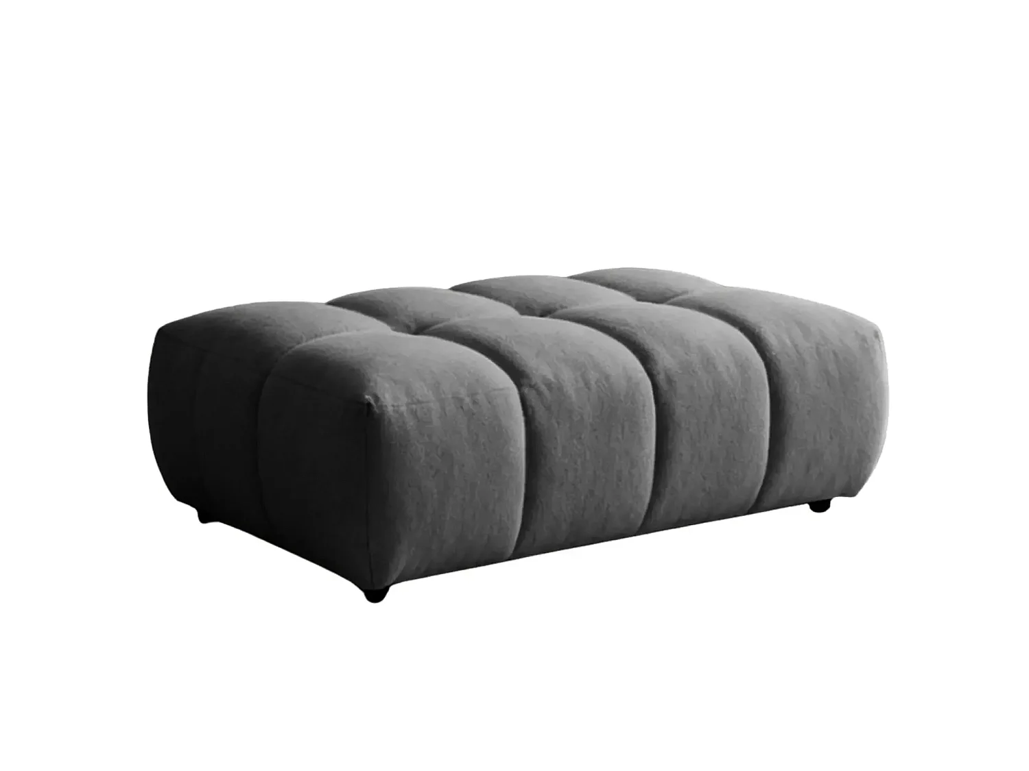 ALEXIA - Pouf en tissu bouclette Gris foncé 120x60x40