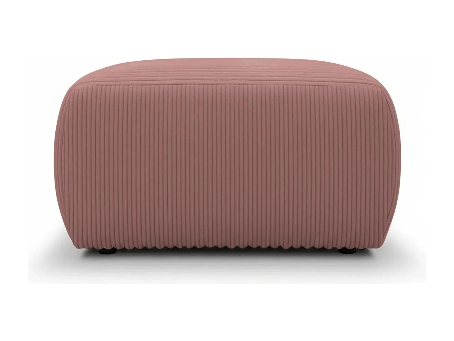 ELIO - Pouf en petit velours côtelé Rose 74x74x41