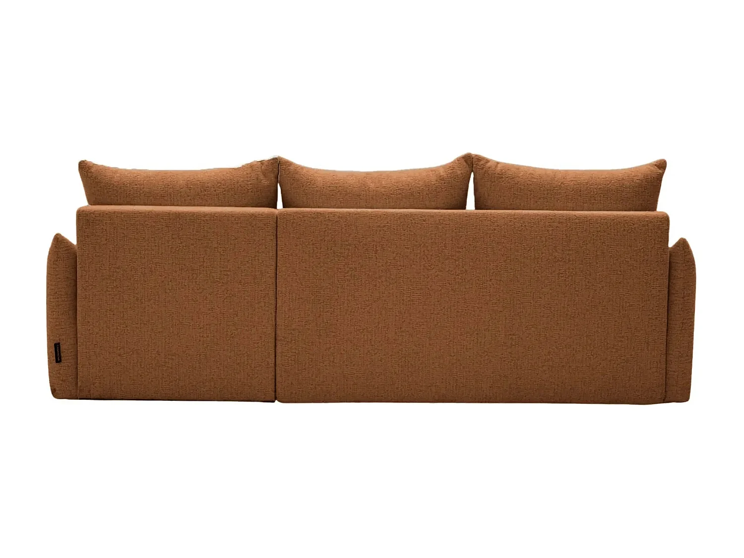 CELINE - Canapé d'angle convertible tissu chenille 4 places - Terracotta