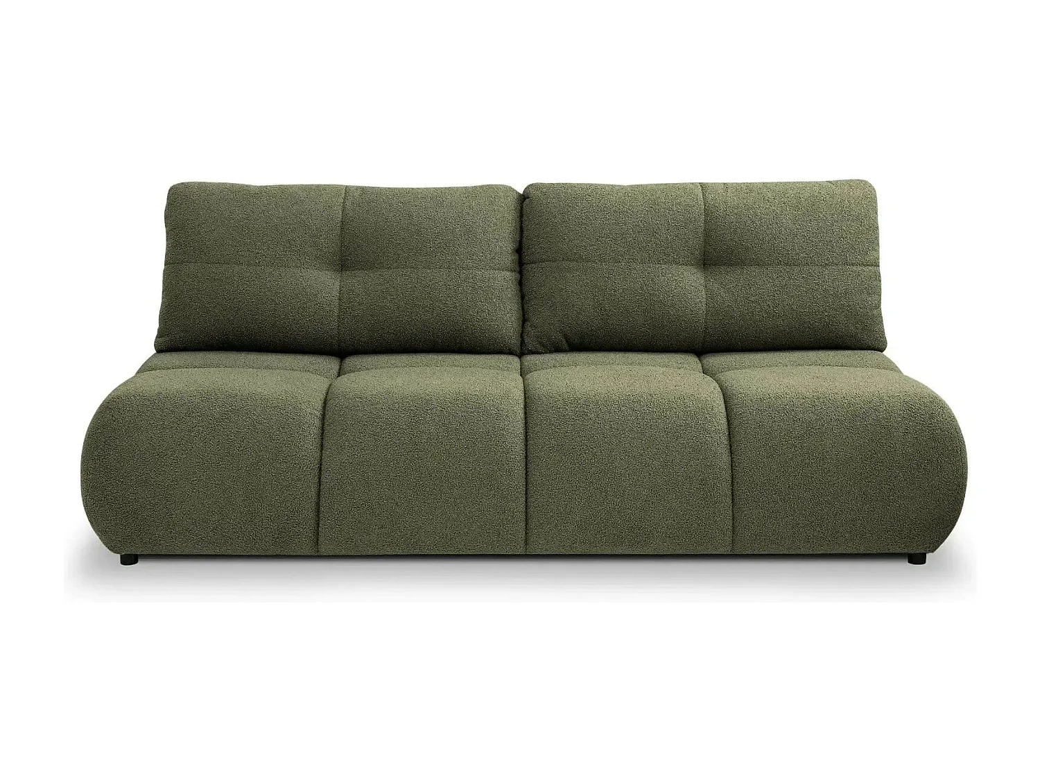 CONSTANCE MINI - Canapé droit convertible tissu bouclette 2 places - Vert