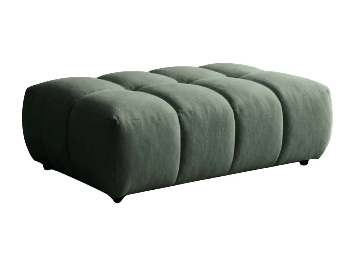 ALEXIA - Pouf tissu bouclette - Vert