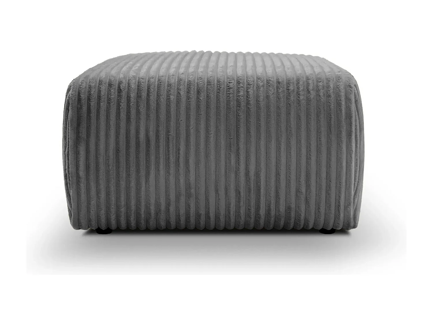 ELIO - Pouf velours côtelé - Gris foncé