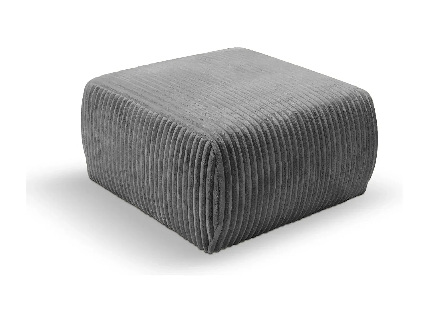 ELIO - Pouf velours côtelé - Gris foncé