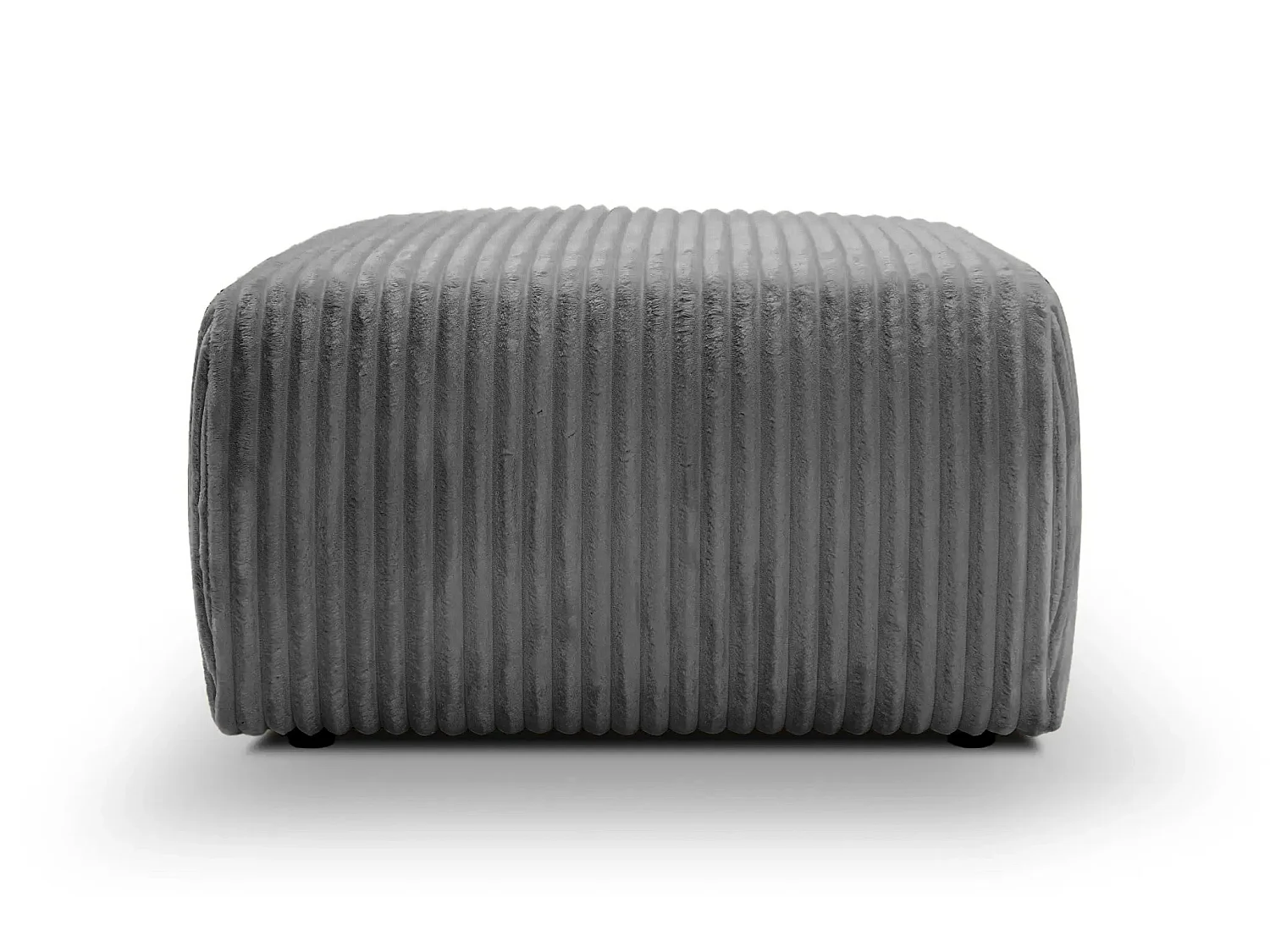 ELIO - Pouf en velours côtelé Gris foncé 74x74x41