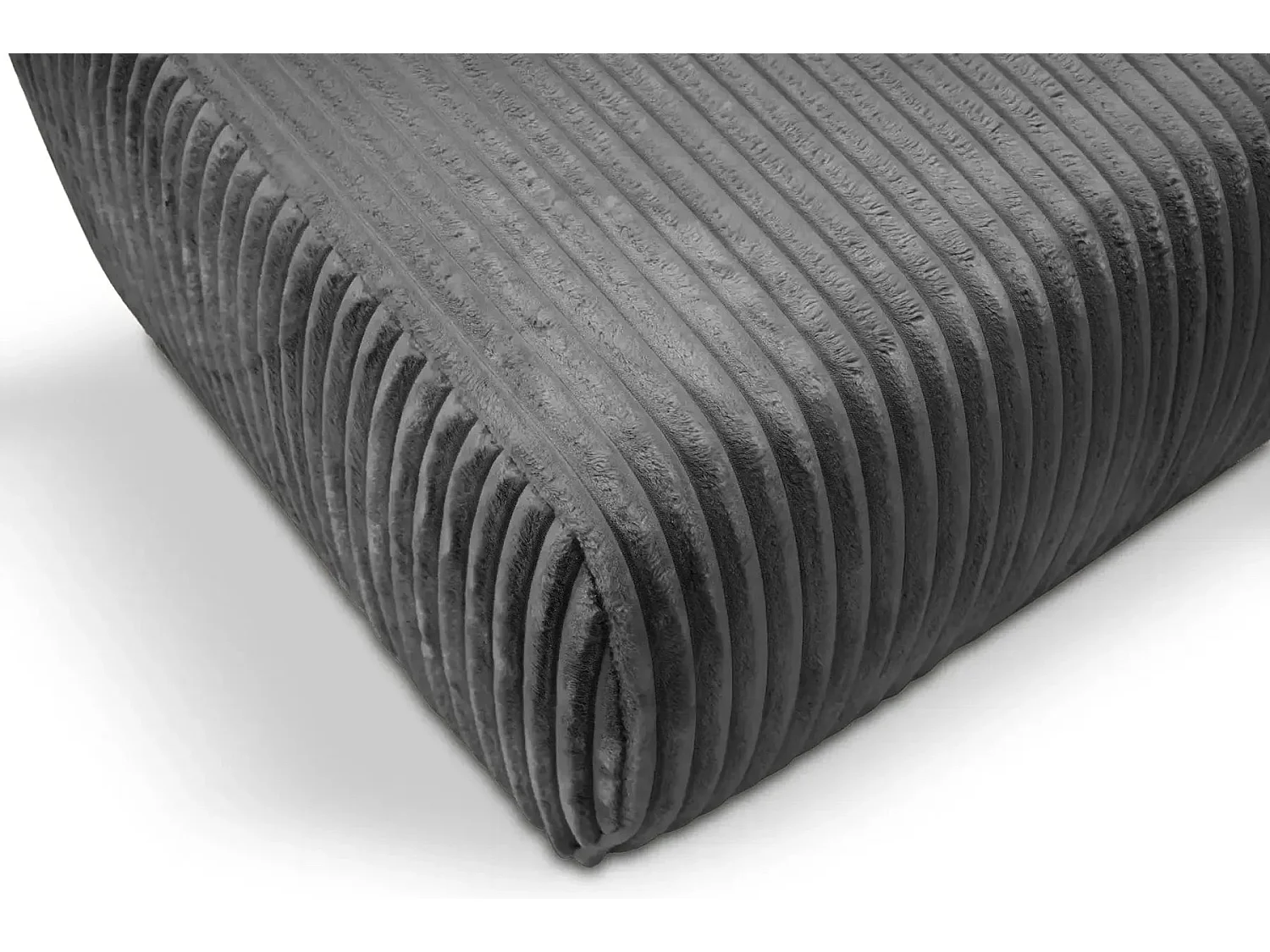 ELIO - Pouf en velours côtelé Gris foncé 74x74x41