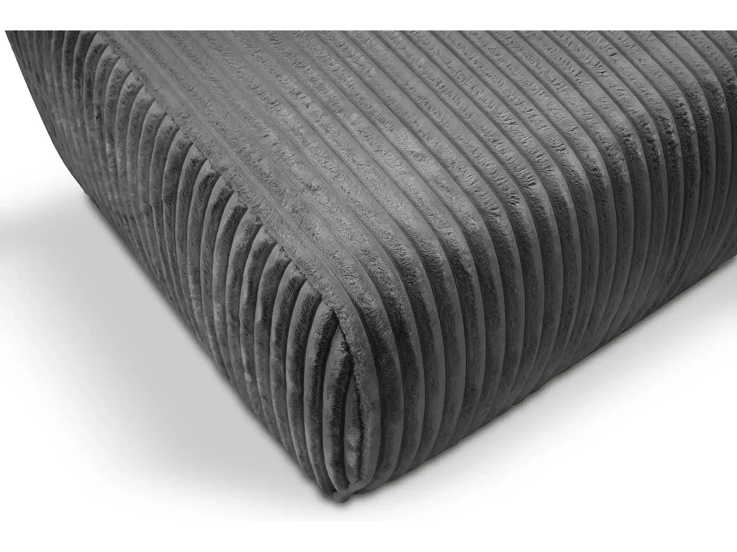 ELIO - Pouf en velours côtelé Gris foncé 74x74x41