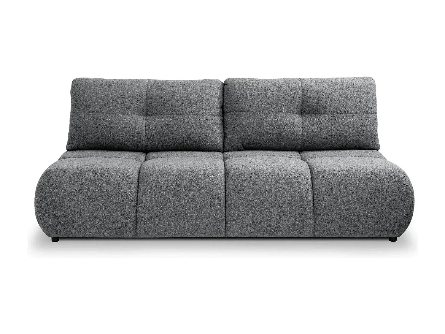 CONSTANCE MINI - Canapé droit convertible tissu bouclette 2 places - Gris foncé