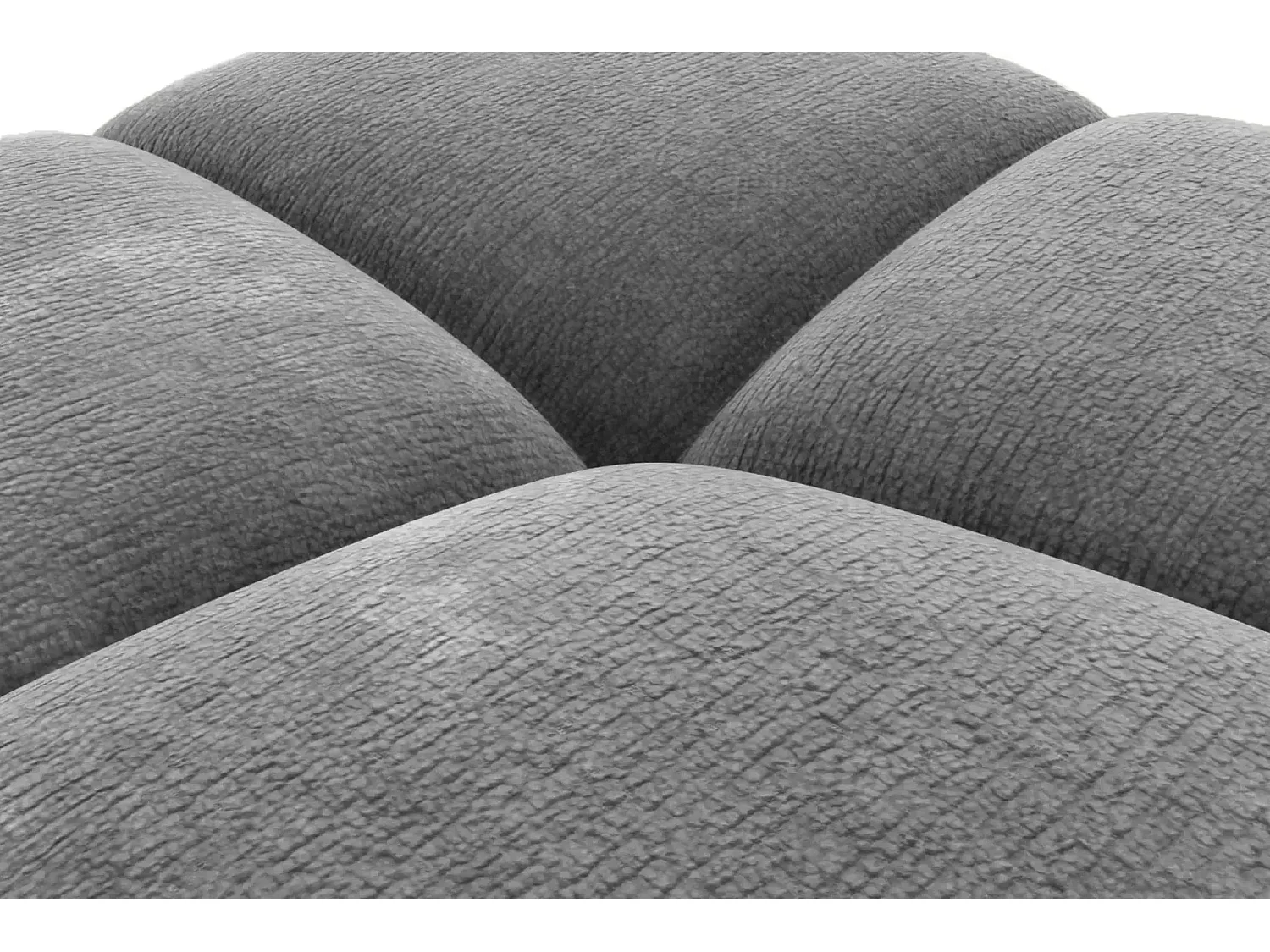 CONSTANCE - Pouf en tissu chenille Gris anthracite 72x72x43.5