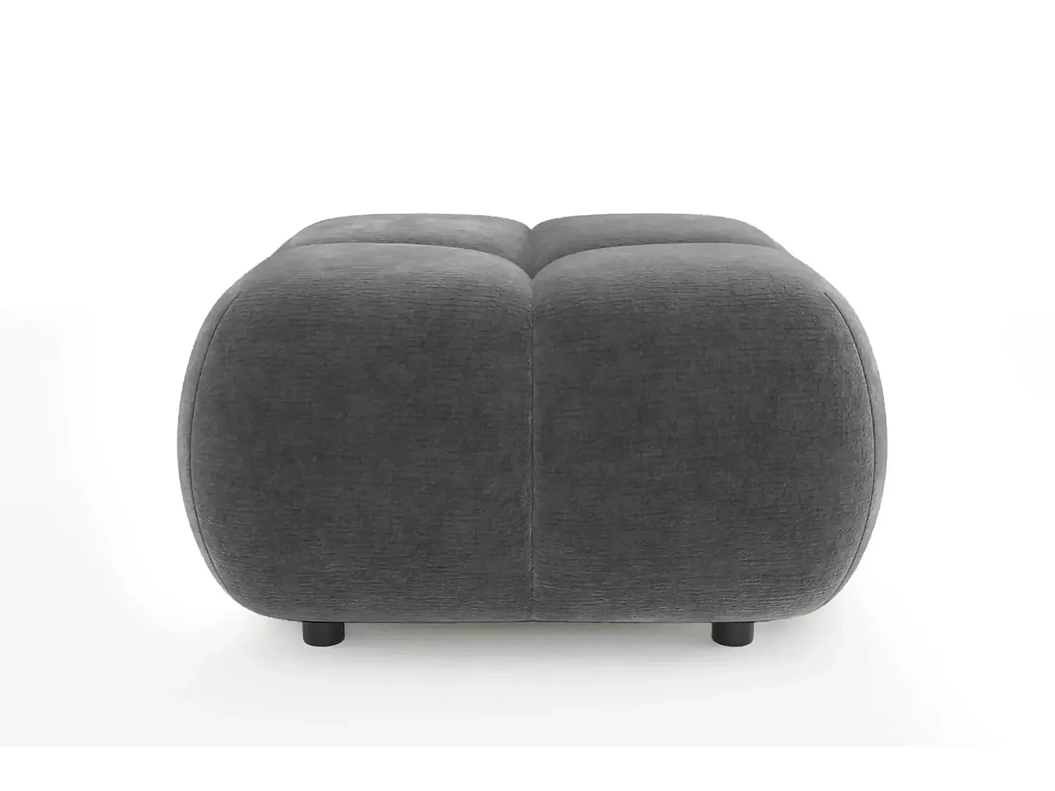 CONSTANCE - Pouf en tissu chenille Gris anthracite 72x72x43.5