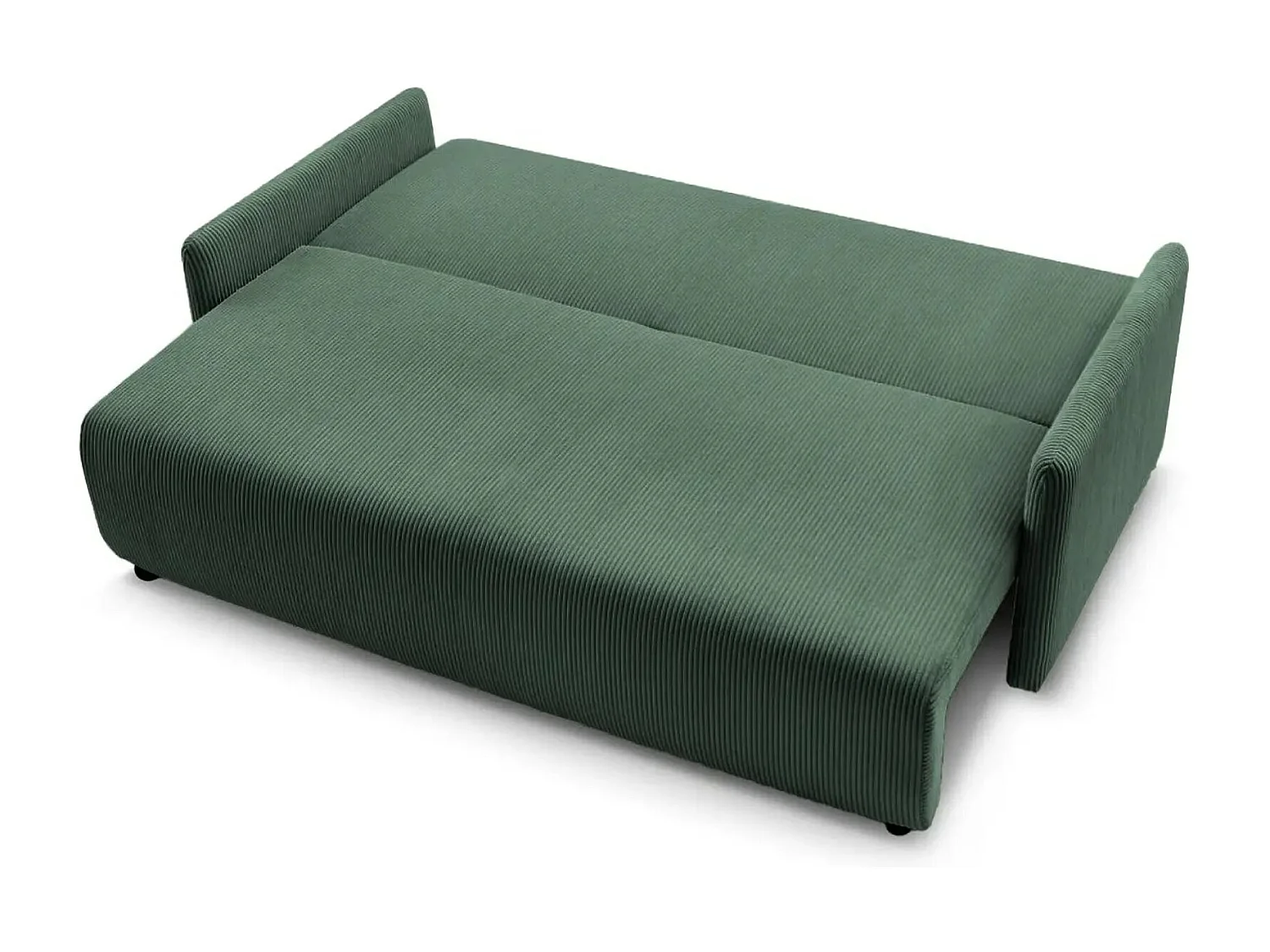 AXELLE - Canapé droit convertible velours côtelé 2 places - Vert