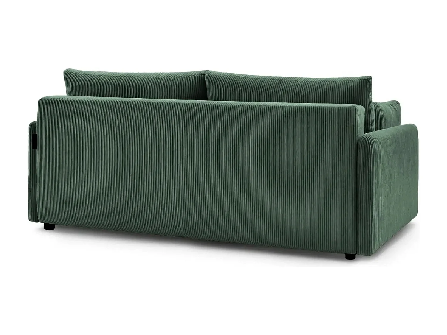 AXELLE - Canapé droit convertible velours côtelé 2 places - Vert