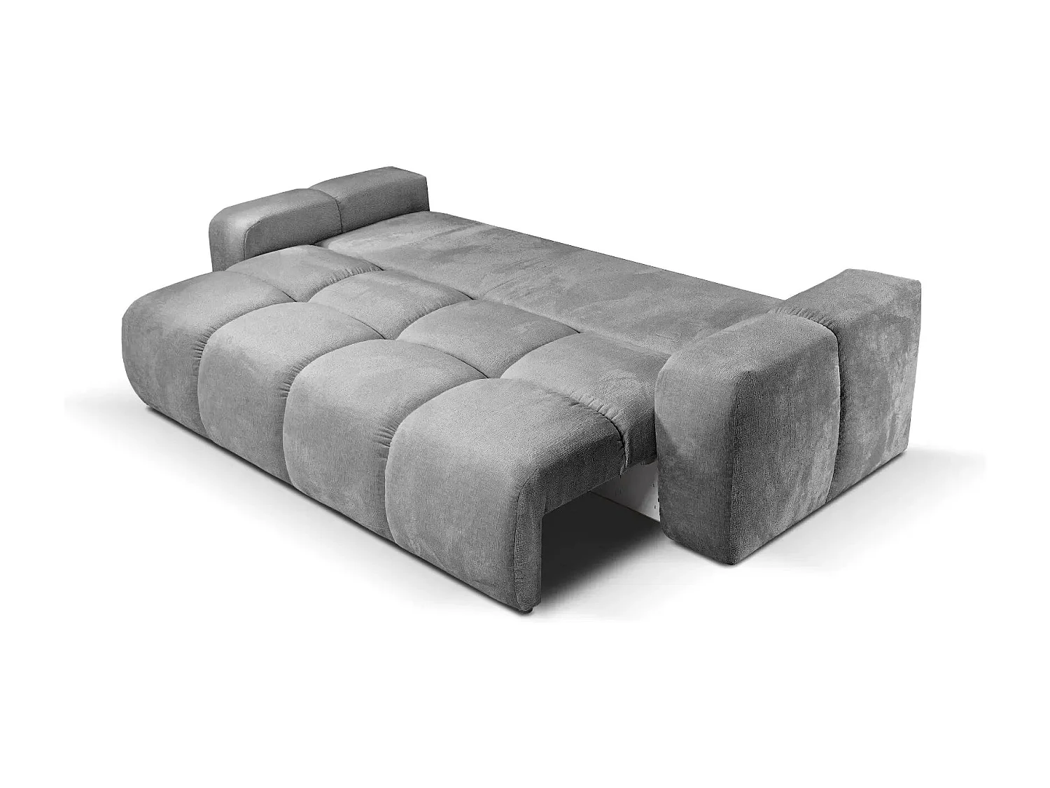 CONSTANCE - Canapé droit convertible tissu chenille 3 places - Gris anthracite