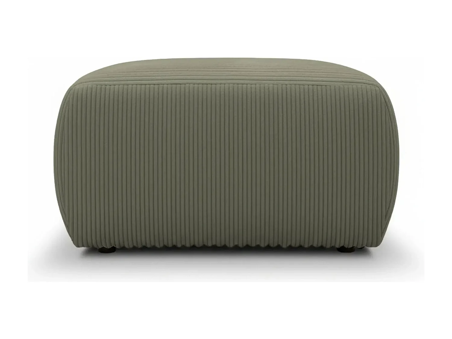 ELIO - Pouf en petit velours côtelé Vert 74x74x41