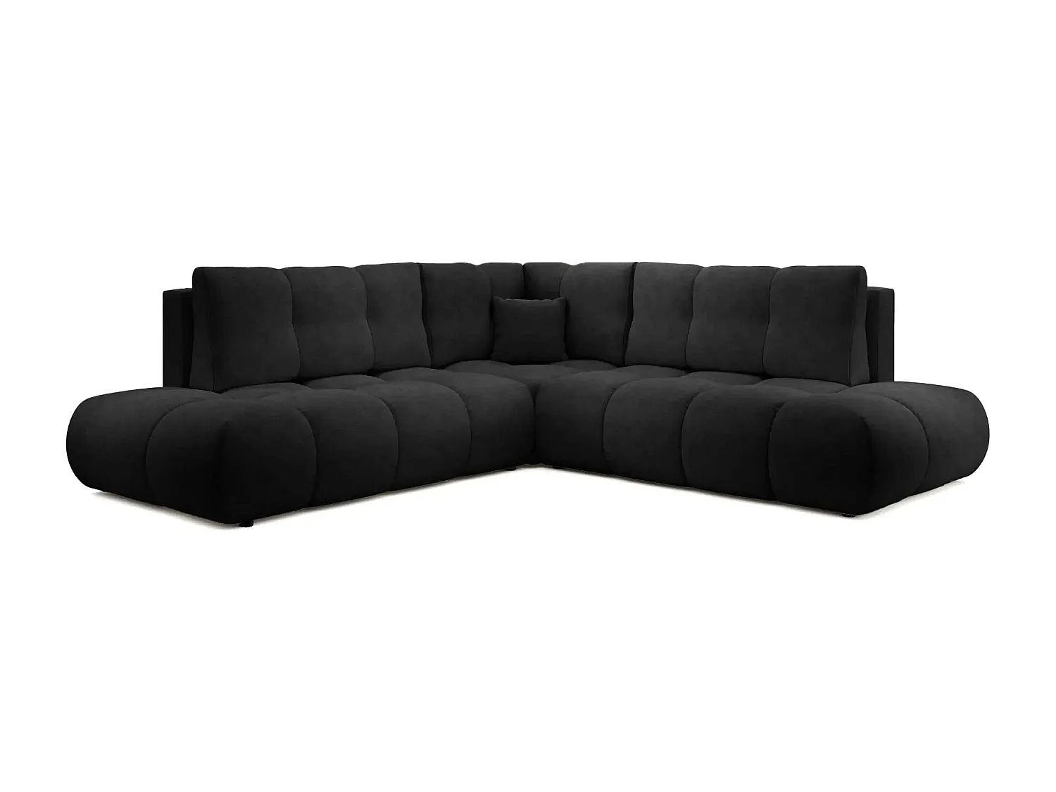 CONSTANCE L - Canapé d'angle convertible tissu chenille 4 places - Terracotta - Gauche