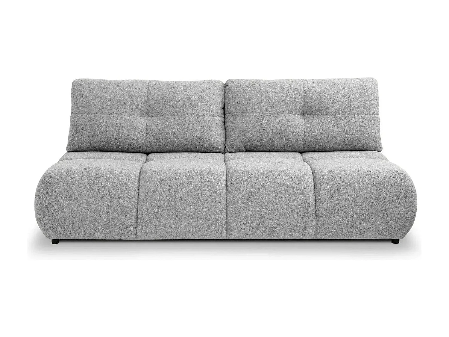 CONSTANCE MINI - Canapé droit convertible tissu bouclette 2 places - Gris clair