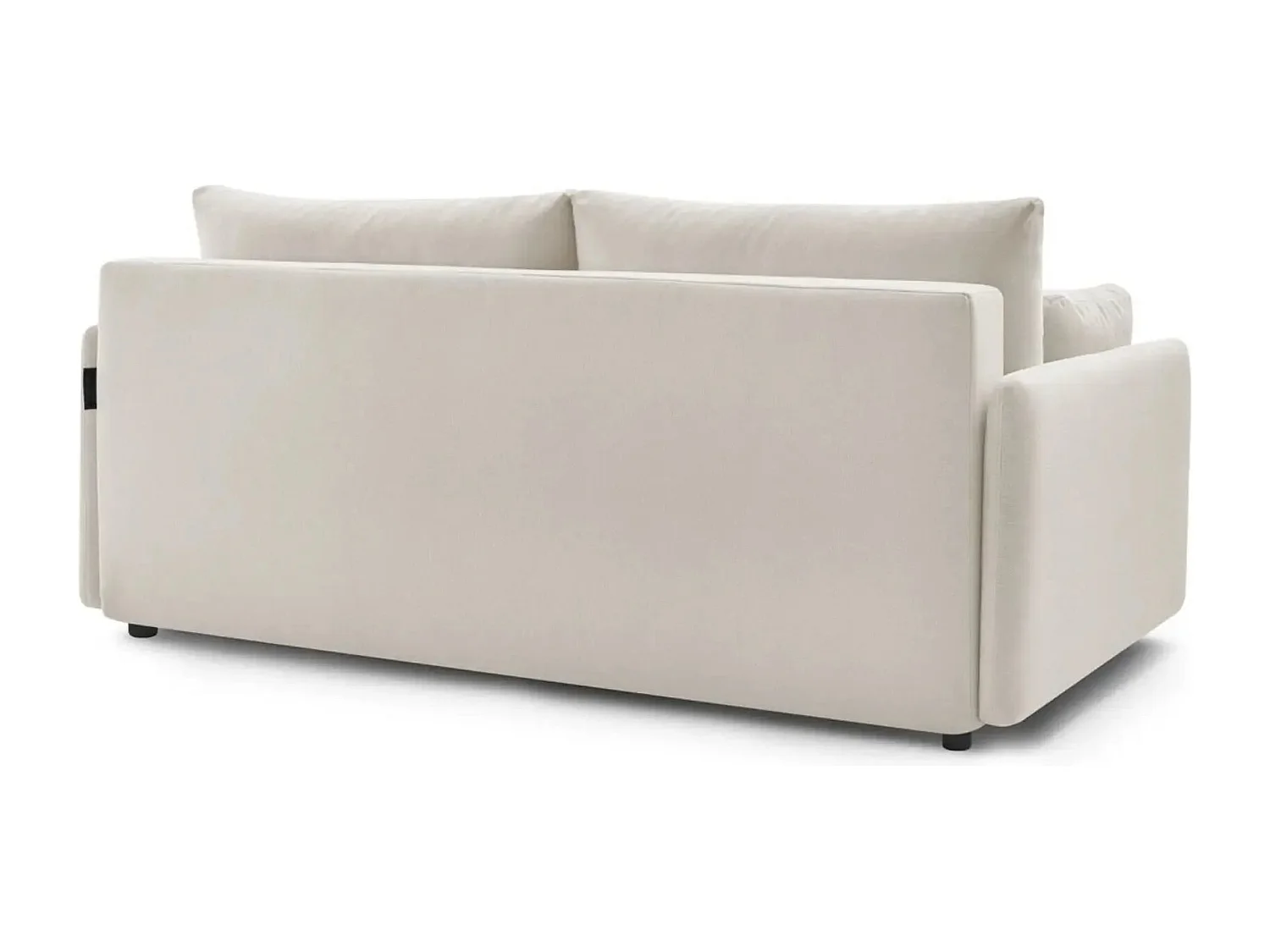 AXELLE - Canapé droit convertible tissu lisse 2 places - Beige